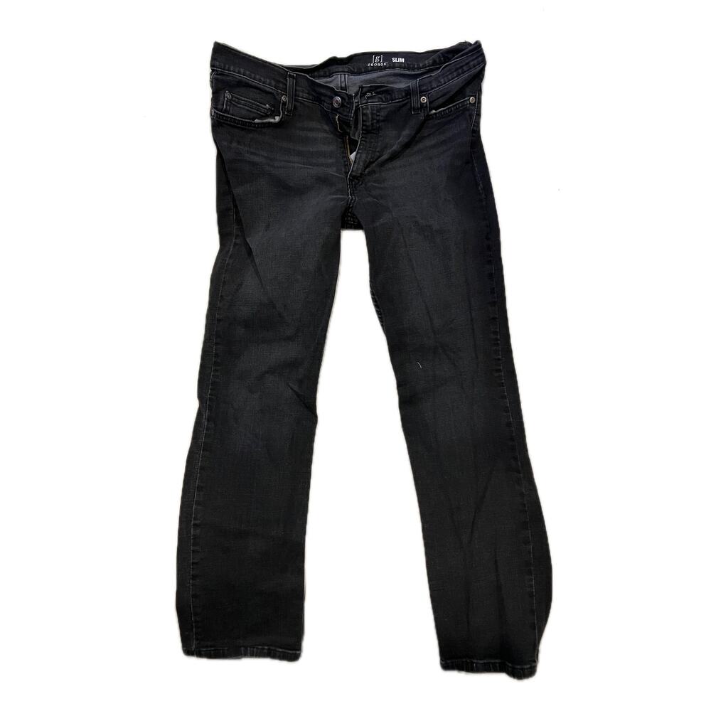 George Slim Men's Black Jeans Mens 34x30